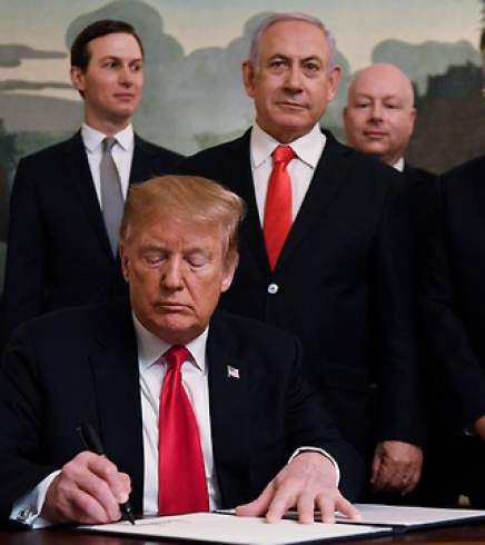 Trump Signs Declaration Recognizing Israeli sovereignty over Golan Heights